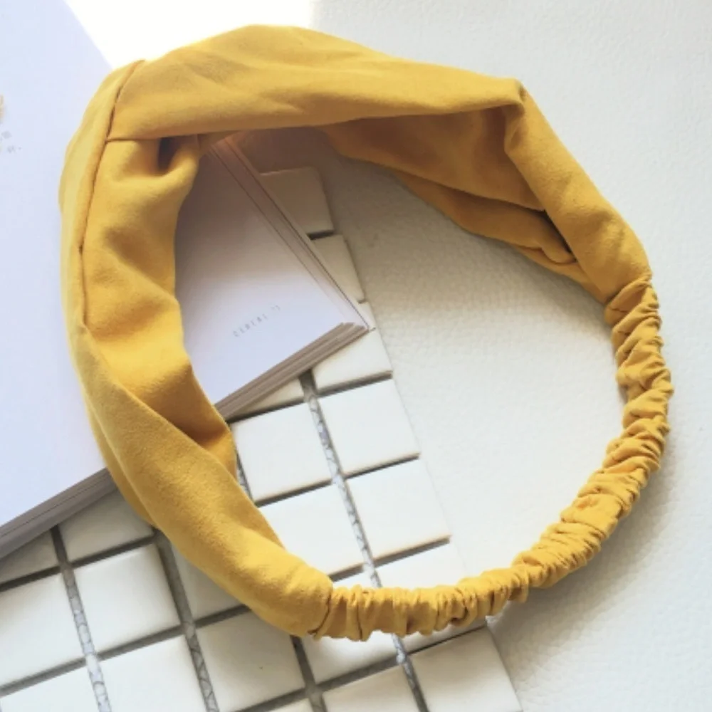 3 solid front twist headband/wraps